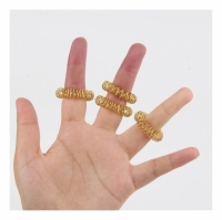Set 5 inele de masaj pentru degete, metal, 3 cm, auriu, Vivo, INEL-MASAJ3